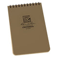 Rite In The Rain Weatherproof Top Spiral Notebook, 4' X 6', Tan Cover, Universal Pattern (No. 946T)