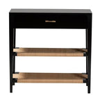 Baxton Studio Freya Modern Bohemian Black Finished Bayur Wood 1-Drawer Console Table Black/bayur Wood
