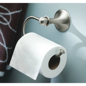 Moen Dn7708Ch Lounge Collection Single Post European Toilet Paper Holder With Hardware, Chrome