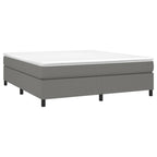 vidaXL King Size Box Spring Bed Frame with Dark Gray Fabric Upholstery – Modern Style Bedroom Furniture, Engineered Plywood Construction, 76"x79.9" Mattress Compatibility