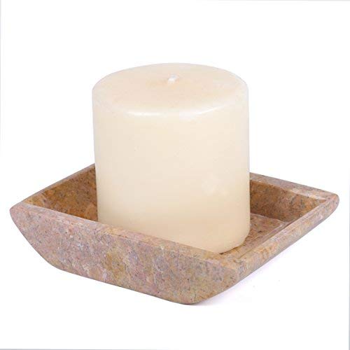 Creative Home Rose Marble Stone Boat Shaped Candle Holder-Small