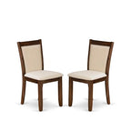 East West Furniture V727Mzn32-7 7 Piece Dining Table Set Consist Of A Rectangle Kitchen Table With V-Legs And 6 Light Beige Linen Fabric Parson Dining Chairs, 40X72 Inch, Multi-Color