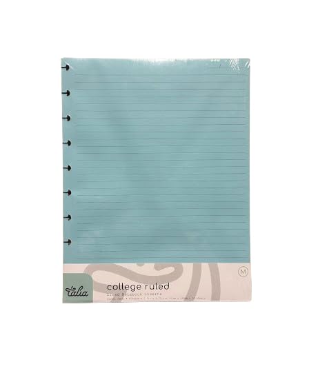 Talia Discbound Notebook Refills (College Ruled (Pastel), Midsize (7.5In X 9.75In))