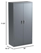 Hon Assembled Storage Cabinet, 36W X 18.13D X 71.75H, Charcoal