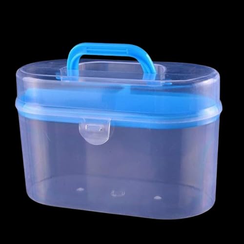 Gemsy Plastic Sewing Supplies Case  Empty Double Layer Sewing Box With Handle  Portable Sewing Kit Storage Organizer Box For T