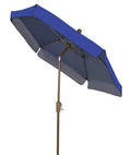 FiberBuilt Umbrellas Garden Umbrella with Push-Button Tilt, 7.5 Foot Pacific Blue Canopy and Champagne Bronze Pole