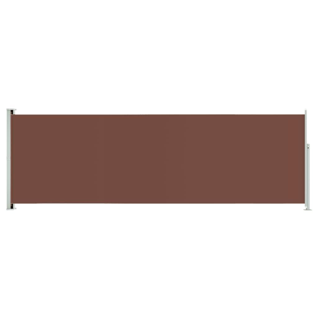 vidaXL Patio Retractable Side Awning for Wind & Sun Protection, Brown - Pull-Out, Roll-Back Outdoor Awning, Balcony Privacy Shield - Fabric Polyester & Powder-Coated Steel, 78.7"x236.2"