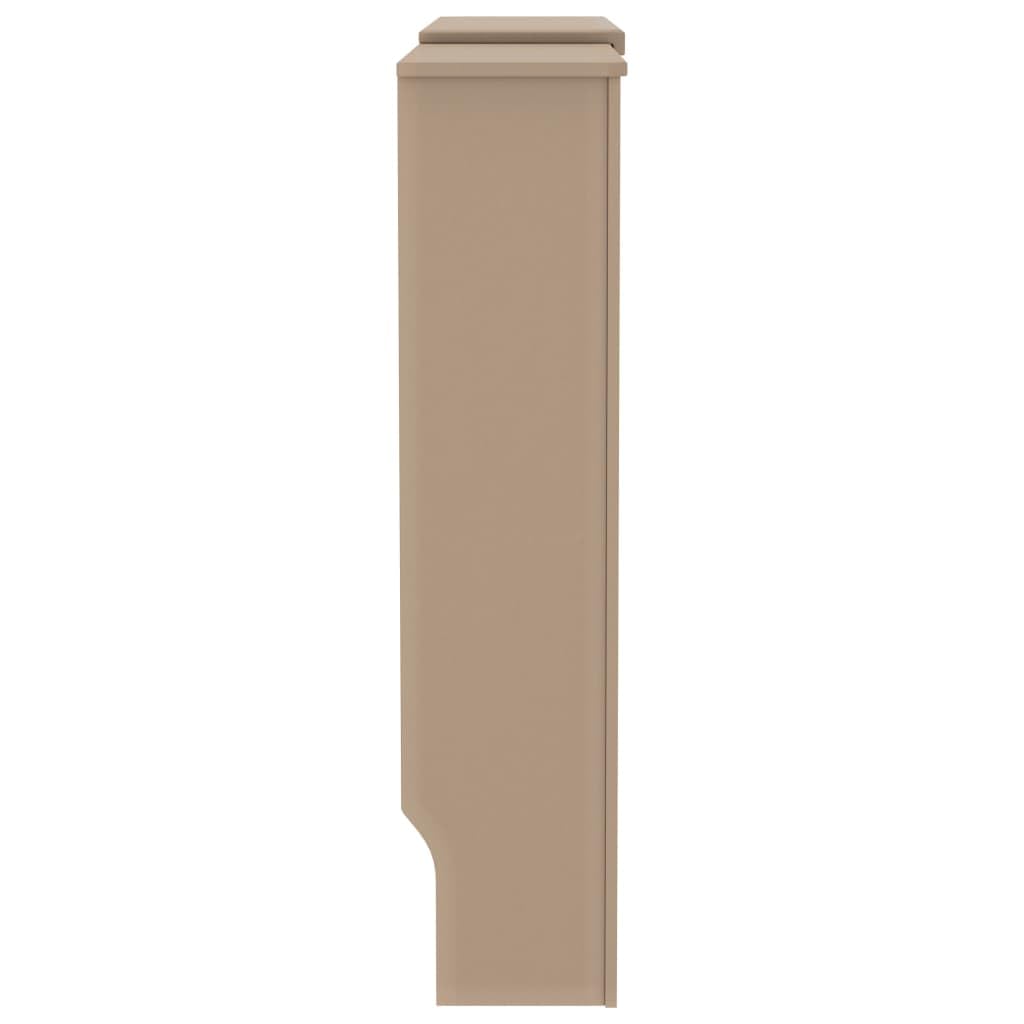 vidaXL Radiator Cover with Adjustable Length, Slatted Design Heater Cover Cabinet with Storage Shelf, Hide Cluttered Pipes, MDF, 55.5-80.7''x7.5''x32.1'', Brown