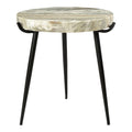 Brinley Marble Accent Table Light Brown