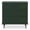 Reagan 3 Drawer Nightstand Deep Green