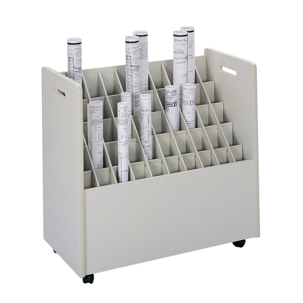 Safco Products 50 Compartment Mobile Roll File Cart-2 3/4'' Squares-Grandstand Design-Organize & Access Easily-Sturdy Material-4