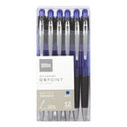 Office Depot Soft-Grip Retractable Ballpoint Pens, Medium Point, Blue Ink, Pack of 12
