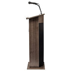Oklahoma Sound 30W Apm Modern Wood Power Plus Lectern in Ribbonwood Brown