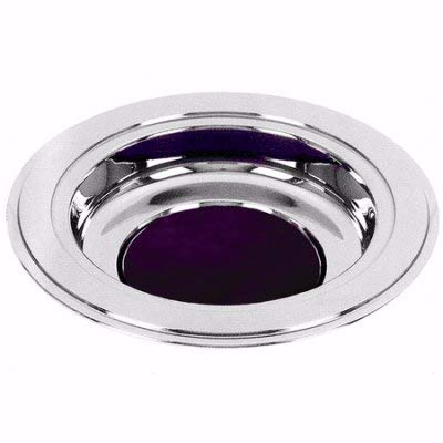 Silver Tone Offering Plates (Purple Felt Pad)