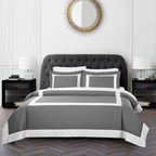 Casabolaj Bicolore Collection 3 Pieces Duvet Cover Set 100% Egyptian Cotton Sateen 400 Thread Count Bedding Sets Queen King-Fram
