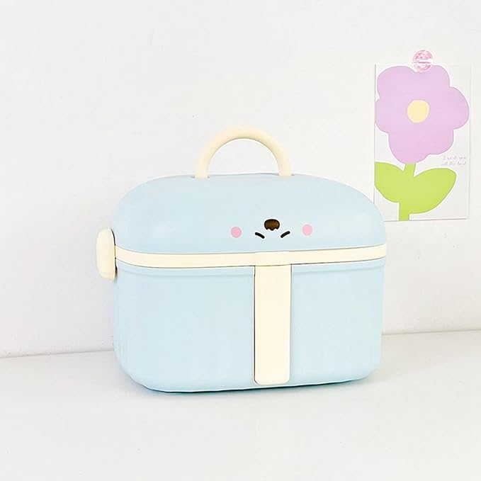 IMUU 1Pc Portable Plastic Cute Dog Design Emergency Medicine Storage Box Detachable Tray Lock With Handle, First Aid Kit Box, Va