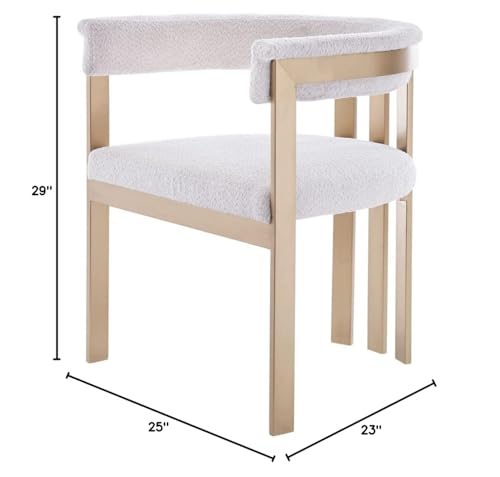 HomeRoots Fabric, Stainless Steel Beige Gold Dining Chair