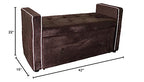 HomeRoots Wood, Polyurethane Foam: 97%, Polyester Fabric: 3% Brown Suede Shoe Storage Bench with Drawer