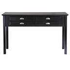 Ergode Wood Timber Console Table - Contemporary Design, Black Finish, 4 Storage Drawers, Entryway Furniture, Easy Assembly - 47.6' W x 15.7' D x 29.1' H