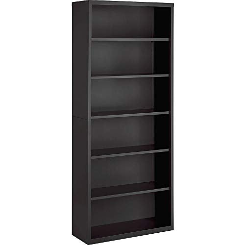 Lorell Fortress Series Charcoal Bookcase, 34.5" X 13" X 82"