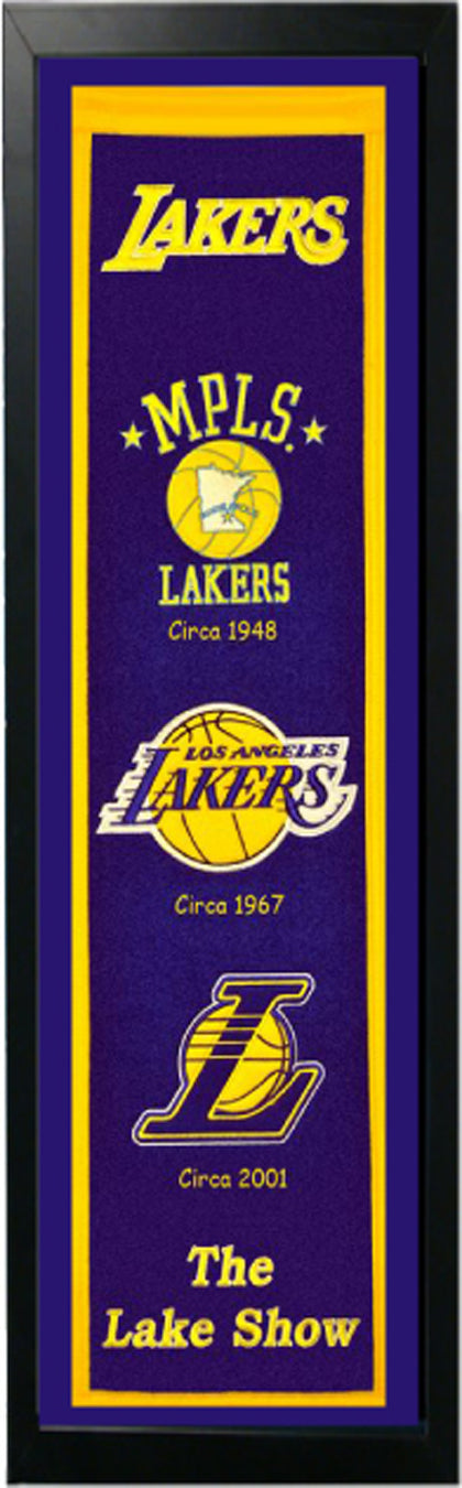 Los Angeles Lakers Logo History Felt Banner  14 X 37