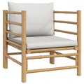vidaXL 6 Piece Garden Lounge Set with Light Grey Cushions Bamboo