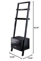 Ergode Contemporary Aaron A-Frame Shelf - 30.1' Width, 12.1' Depth - Solid Wood Frame - 3-Tier Design - 50 lbs Load Capacity - Sleek Black Finish (29522-VV)