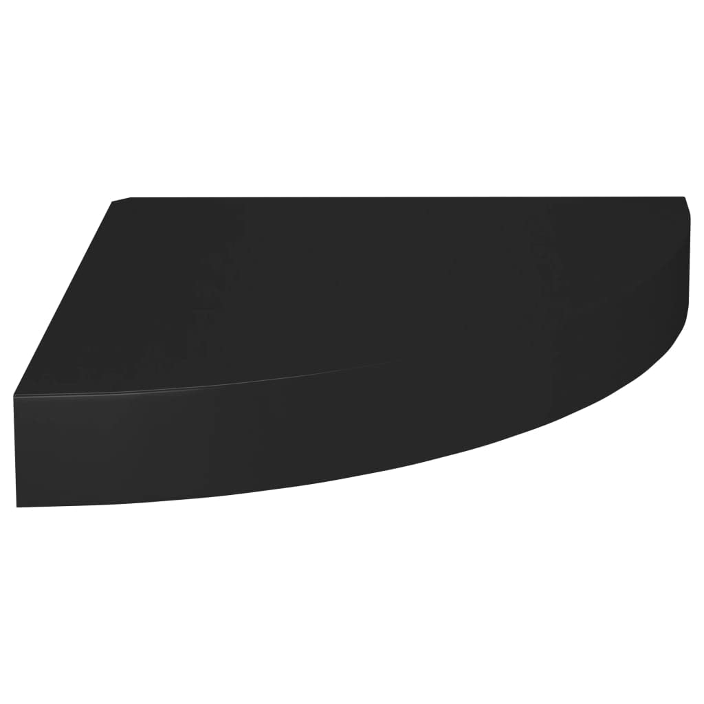 vidaXL Stylish Modern Floating Corner Shelves, Black, Set of 2, Made from Durable Honeycomb MDF and Metal – Perfect for Books, Decoratives, and Collectibles