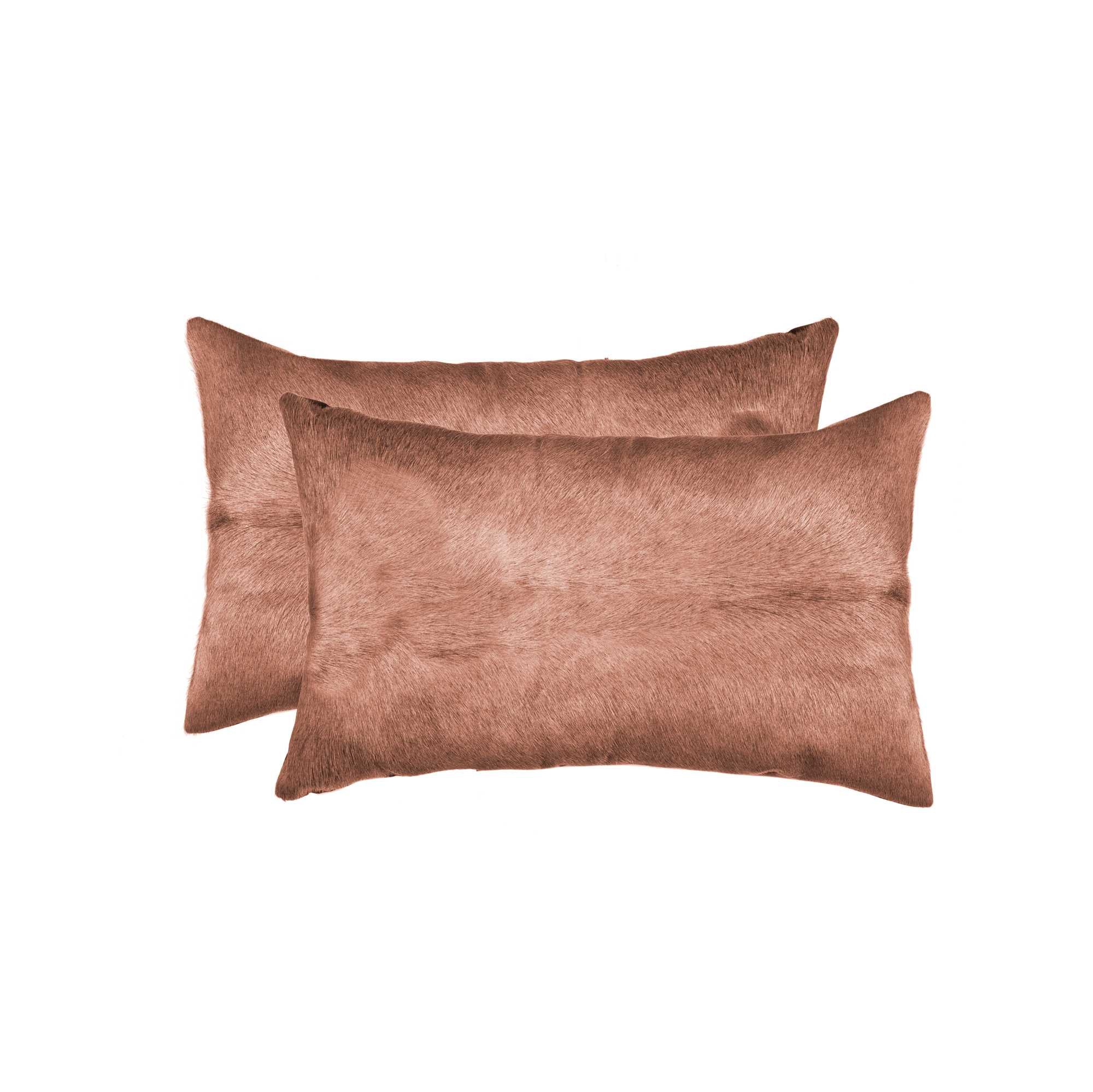 HomeRoots Cowhide, Microsuede, Polyfill 12' x 20' x 5' Brown Cowhide Pillow 2 Pack