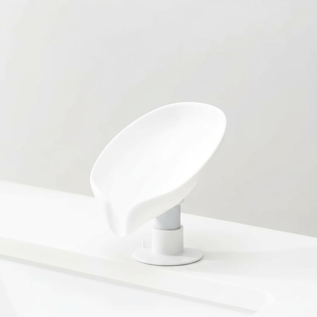 Zuveg SelfDraining Soap Dish Holder For Bathroom & Kitchen Sink, Wall Mounted Stickable Plastic Soap Stand, Soap Box For Bathro