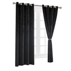 Cherry Home Luxury Velvet Blackout Curtains Panels With Grommet Draperies Eyelet 52Wx72L Inch Black, 2 Panels For Theater,Bedroo
