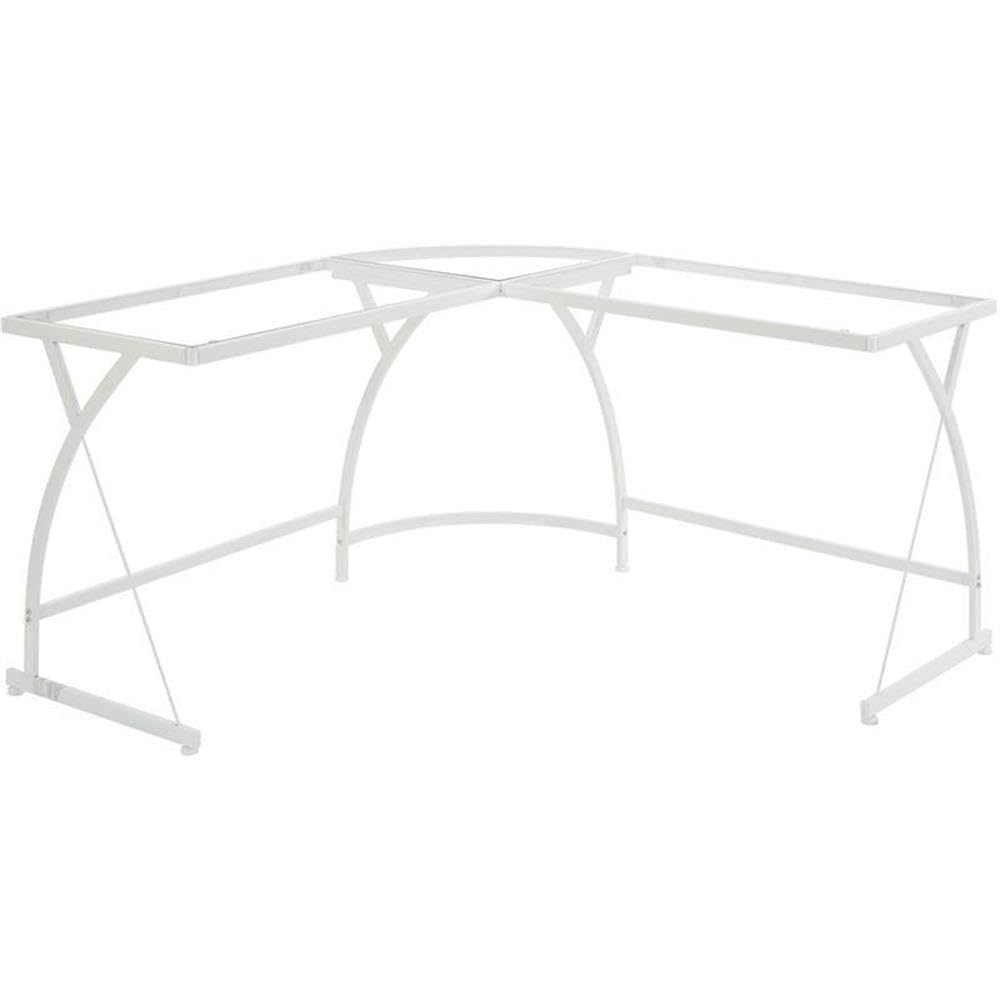Acme Janison Computer Desk in Clear Glass & White Finish