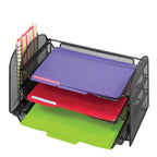 Safco Products 3265Bl Onyx Mesh Desktop Organizer With 1 Vertical/3 Horizontal Sections, Black