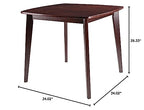 Pauline Dining Table - Elegant Solid Wood Table with Walnut Finish, 34' W x 34' D x 29.33' H, Perfect for Dining Room or Kitchen
