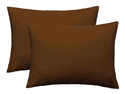 Imaylex Soft 100% Egyptian Cotton Zipper Pillow Case, Cozy And Lightweight Pillowcase, Set Of 2, Coffee, Queen, 20inch X 30inch