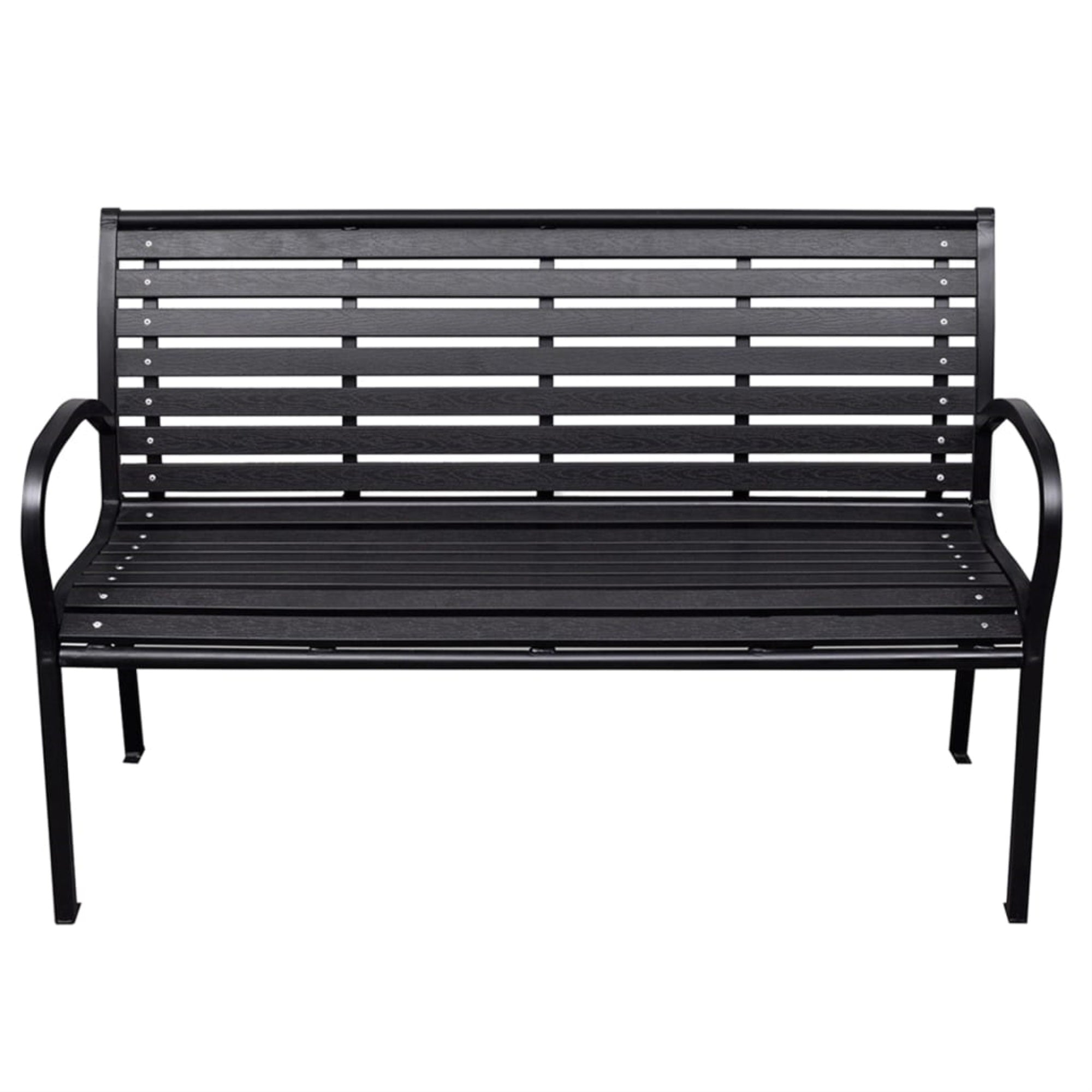vidaXL Patio Bench Black 45.7'' Steel and WPC