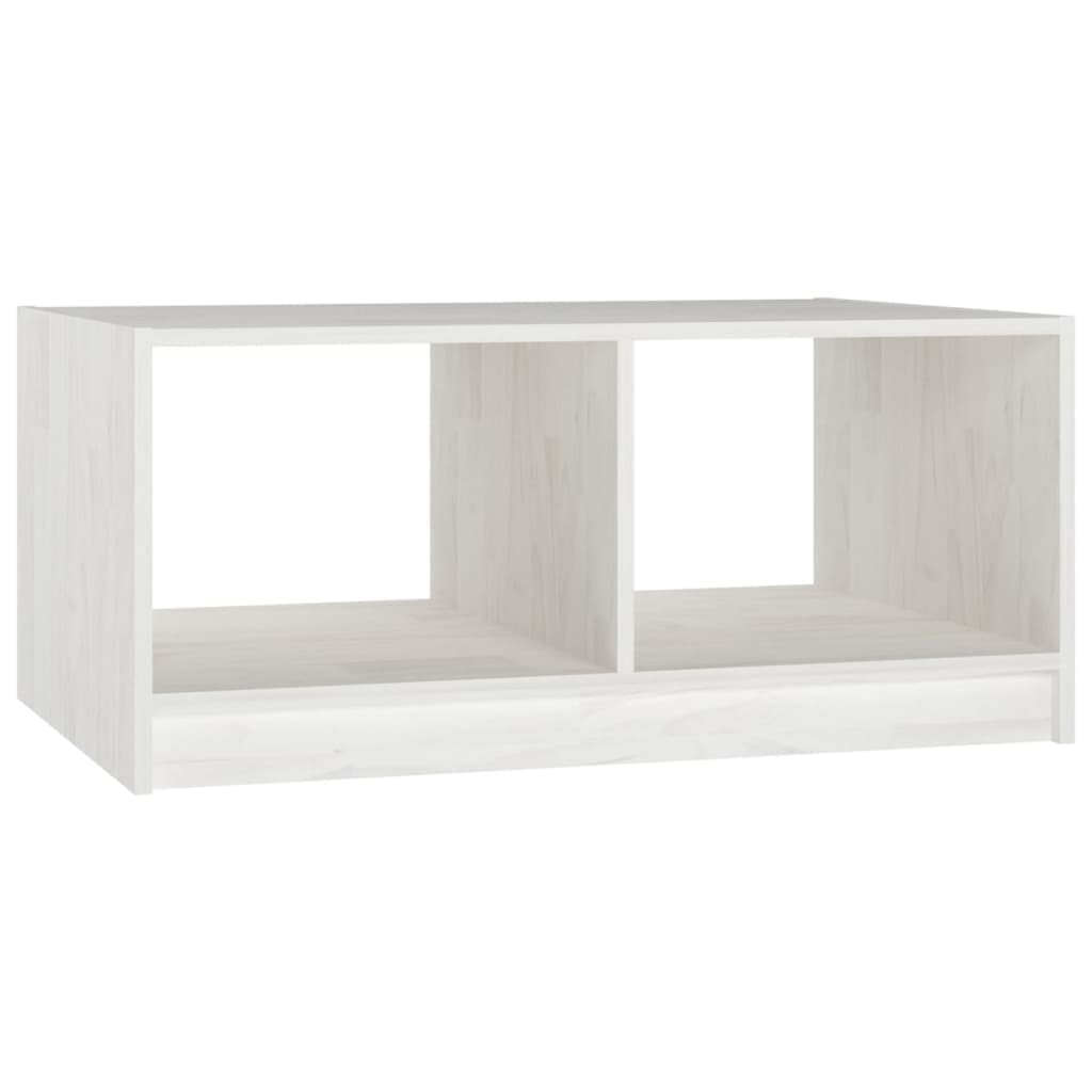 vidaXL Coffee Table White 29.5"x19.7"x13.2" Solid Pinewood