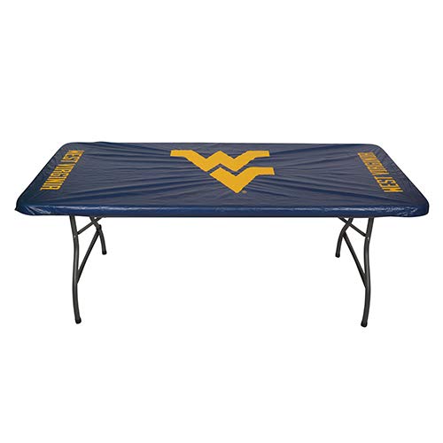 Collegiate Kwik-Covers Rectangle Plastic Table Covers, Bundle Of 2 (West Virginia University, 6')