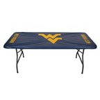 Collegiate Kwik-Covers Rectangle Plastic Table Covers, Bundle Of 2 (West Virginia University, 6')
