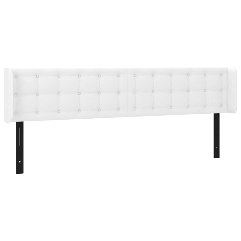 Vidaxl Headboard, Upholstered Headboard For Bed Home, Bed Headboard With Ears, Bedroom Furniture, White 79.9"X6.3"X30.7"/34.6" Faux Leather