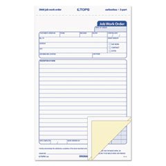 Tops Snap-Off Job Work Order Form, 5 1/2 X 8 1/2, Three-Part Carbonless, 50 Forms Top3868