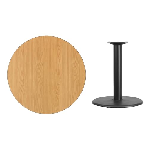 Flash Furniture Graniss 36'' Round Natural Laminate Table Top with 24'' Round Table Height Base