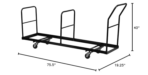 Flash Furniture Kaden Vertical Storage Commercial Folding Chair Dolly with Powder Coated Steel Frame - 35 Chair Capacity