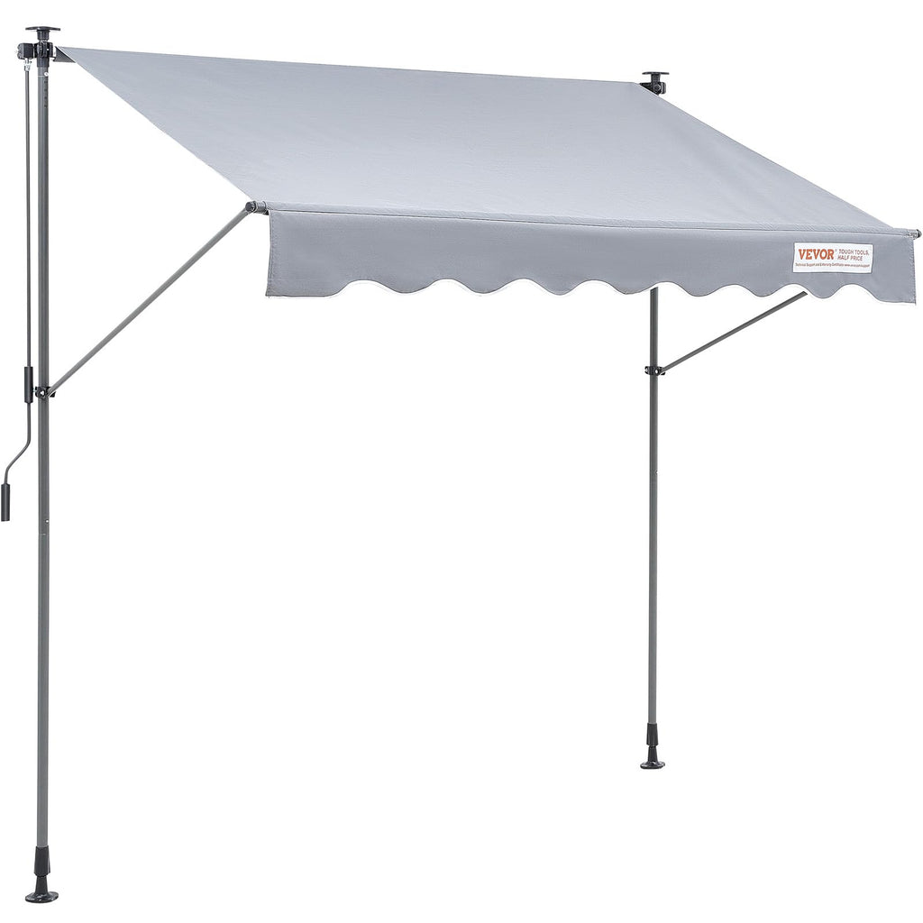 Vevor Manual Retractable Awning, 118' Outdoor Retractable Patio Awning Sunshade Shelter, Adjustable Patio Door Window Awning Ca