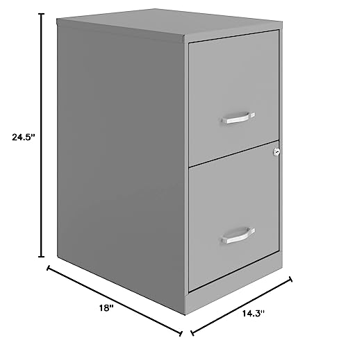 Lorell 2-Drawer File Cabinet, 14.2&Quot; X 18&Quot; X 24.5&Quot;, Silver