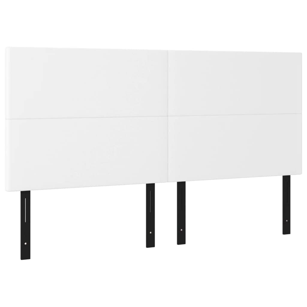 Vidaxl Led Headboard Home Indoor Bedroom Bed Accessory Upholstered Bed Header Furniture With Led White 63"X2"X46.5"/50.4" Faux Leather