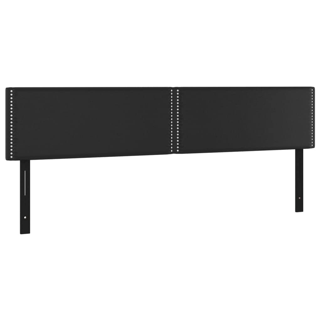 Vidaxl 2 Pcs Classic Headboards - Adjustable Height, Black Faux Leather Upholstered, Easy To Clean, Suitable For Any Bedroom