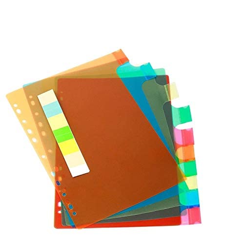 True-Ally A4 Binder Index Divider (10 Insertable tab Sheets) - Separators for Box Files, Lever Arch Files, Binders - A4 Size - M