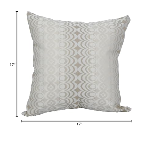 Blazing Needles Square Polyester Jacquard Throw Pillow, 17", Torero Dune