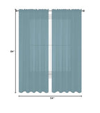 Decotex 2 Piece Solid Elegant Sheer Curtains Fully Stitched Panels Window Treatment Drape (54'' X 84'', Slate Blue)